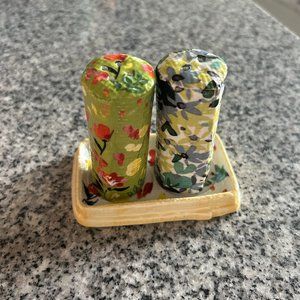 Anthropologie Floral Salt and Pepper Set